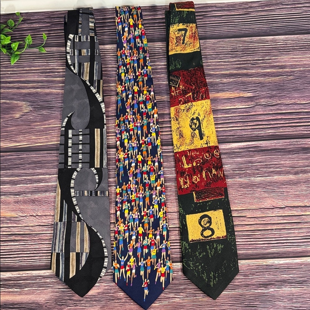 Alynn Zylos and XMI Silk Set of 3 Men's Ties. Marathon Vintage and 325‎ Series